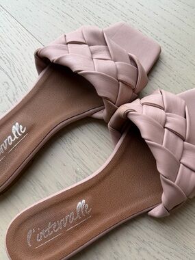 L'INTERVALLE Blush Braided Slide Mules